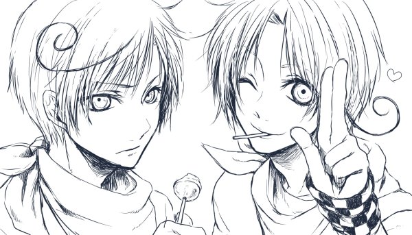 Раскраски для девочек аниме парни