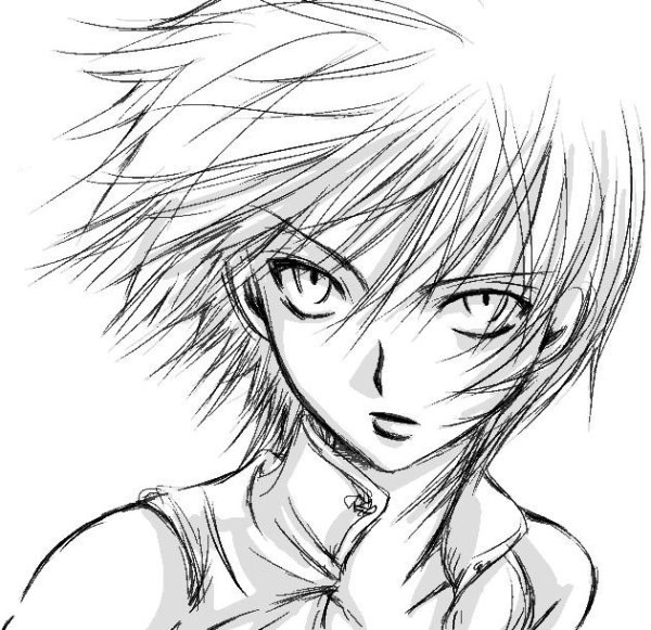 Рисунки аниме карандашом мальчики