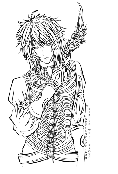 Аниме раскраска парни