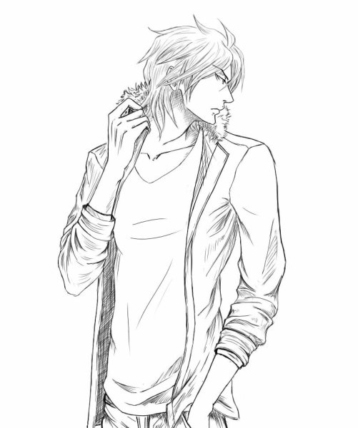 Аниме парни карандашом красивые