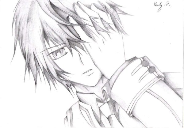 Рисунки карандашом аниме парни