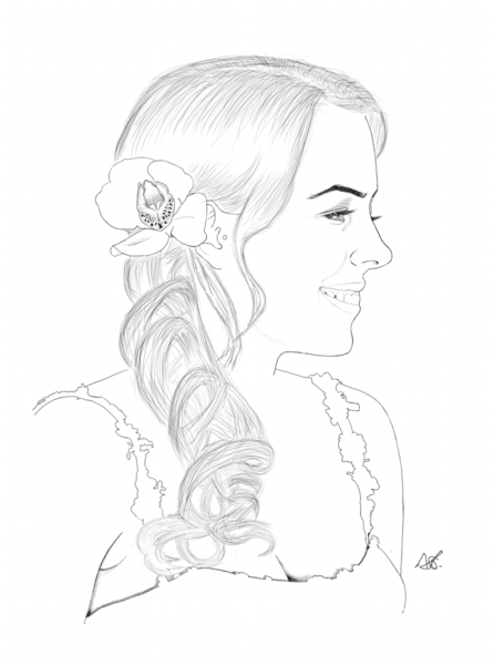 Девочка рисунок карандашом