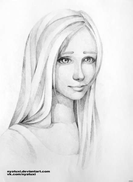 Портрет девушки карандашом