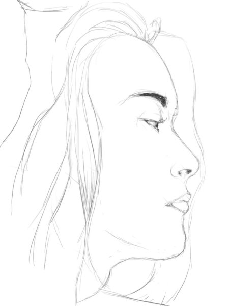 Нарисовать профиль девушки