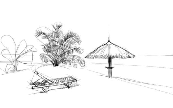 Раскраска пейзаж море