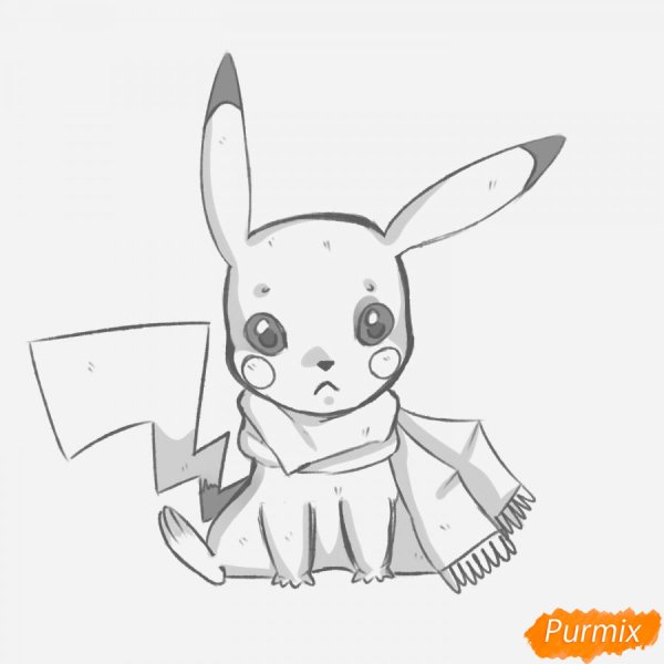 Пикачу карандашом