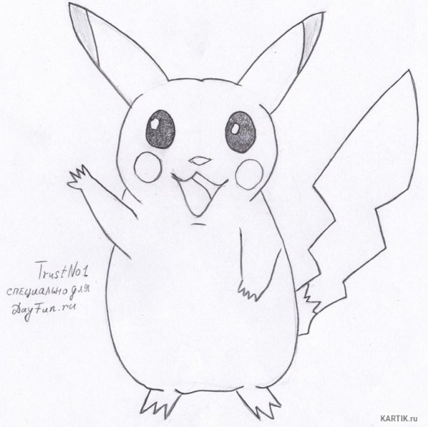 Пикачу карандашом легко