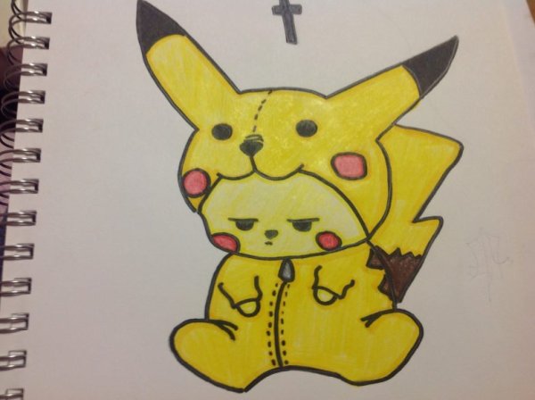 Нарисовать покемон детектив Пикачу