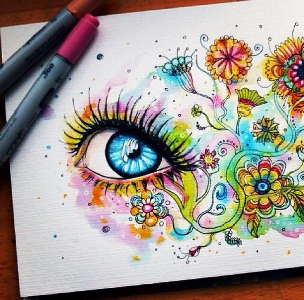 Рисунки цветными карандашами