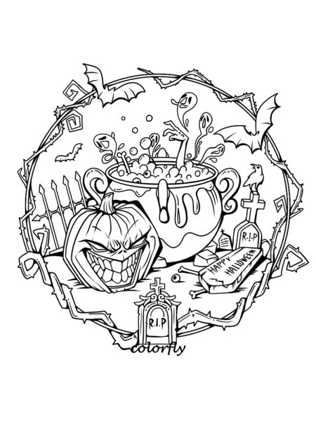 Раскраска Хэллоуин