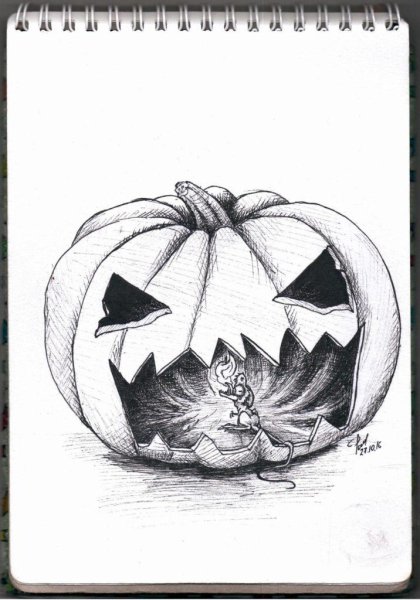 Рисунки на Хэллоуин легкие