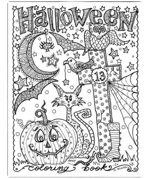 Раскраска котик Хэллоуин