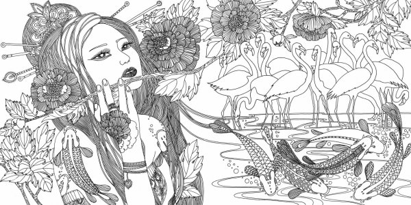 Раскраски антистресс девушки
