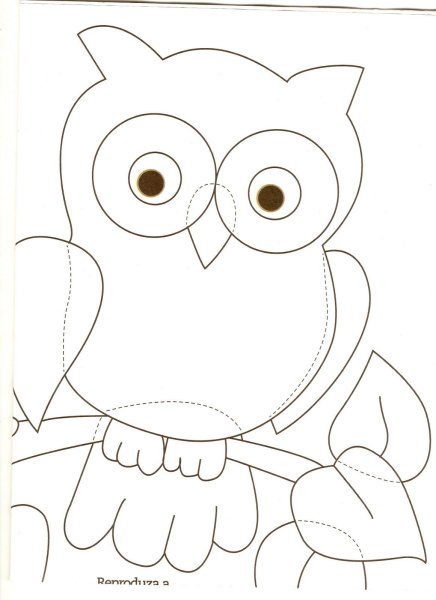 Аппликация Сова из ткани