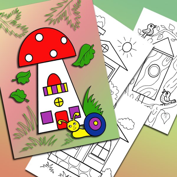 Раскраска аппликация сложная