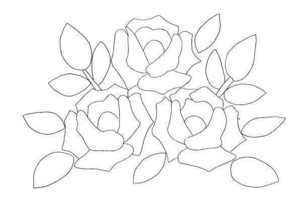 Роза трафарет для аппликации