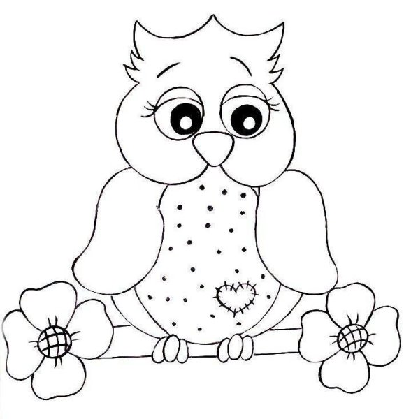 Рисунок Совы для аппликации
