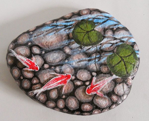 Рисование на камнях цветы