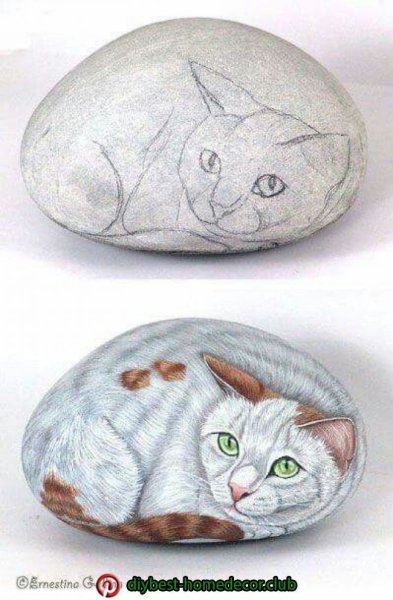 Рисование на камнях человечков