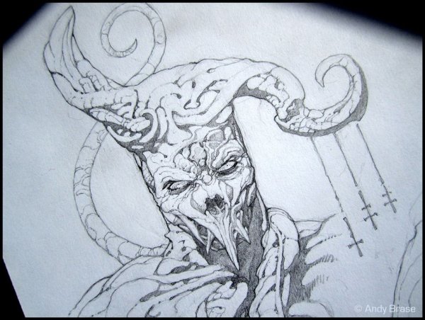 Демон карандашом сложно