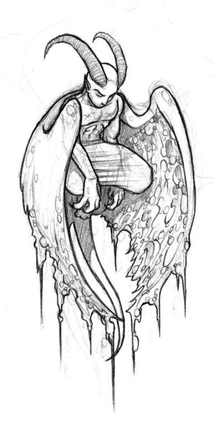 Демон красивый карандашом