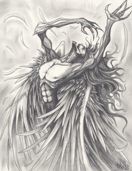 Девушка демон для срисовки