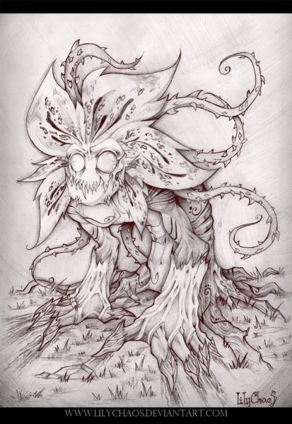 Демон рисунок карандашом