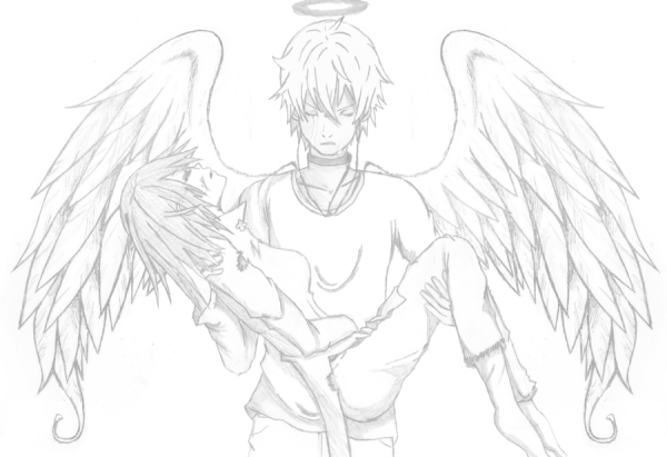 Раскраски аниме ангелы и демоны