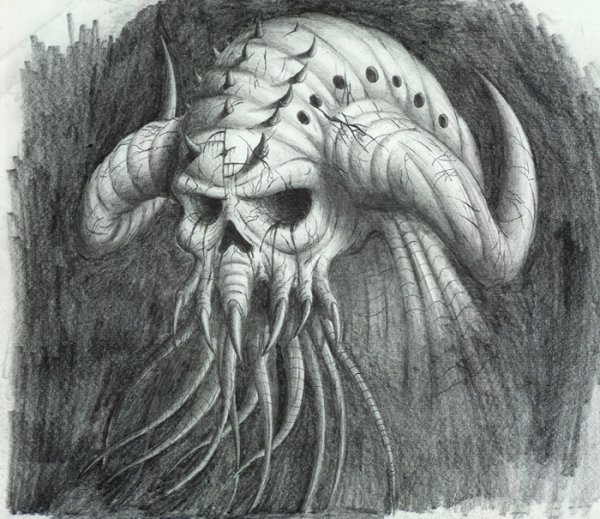 Демон карандашом