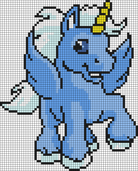 Рисование по клеткам Единорог