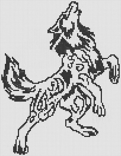 Рисование по клеточкам волк