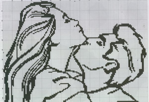 Вышивка крестом монохром пары