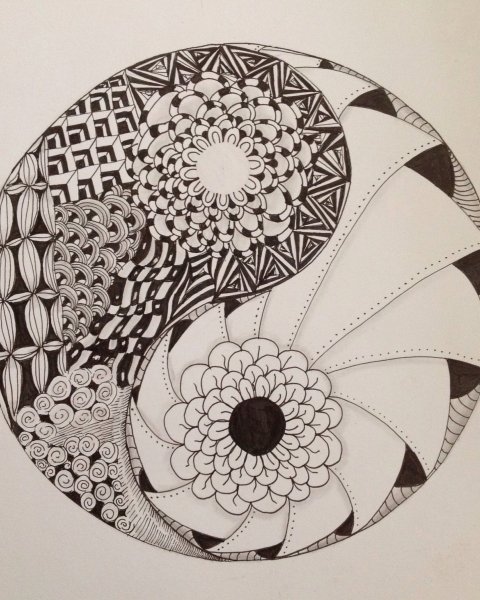 Инь Янь Зентангл
