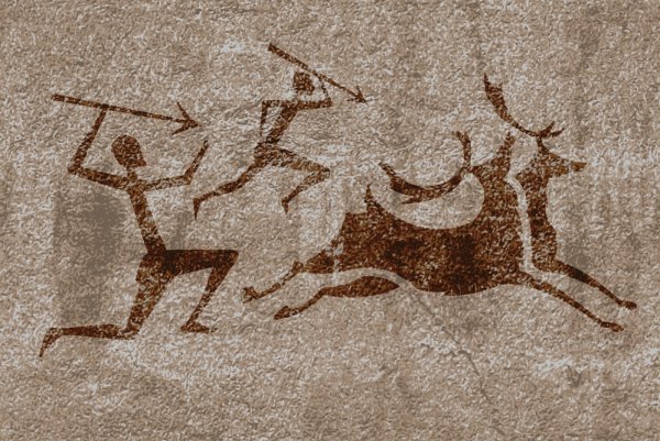 Древние наскальные рисунки первобытных людей