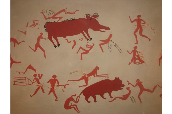 Наскальные рисунки охоты на Мамонтов