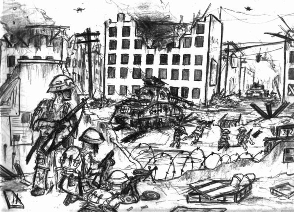 Танкист рисование