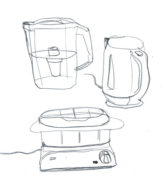 Зарисовки бытовых предметов