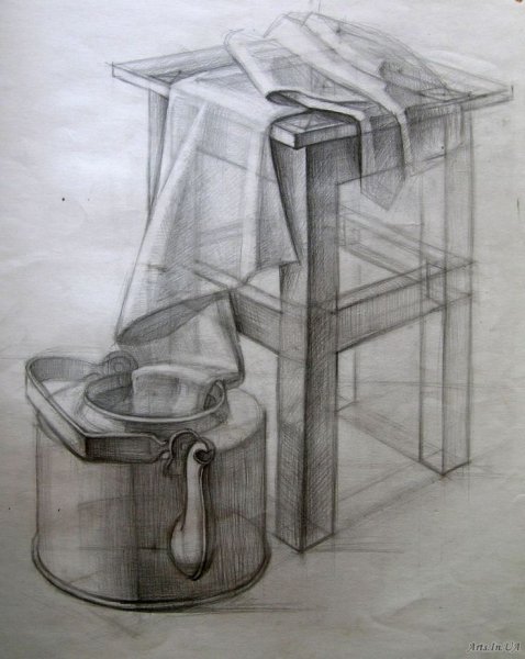 Академический натюрморт постановка ТАБУРЕТТ