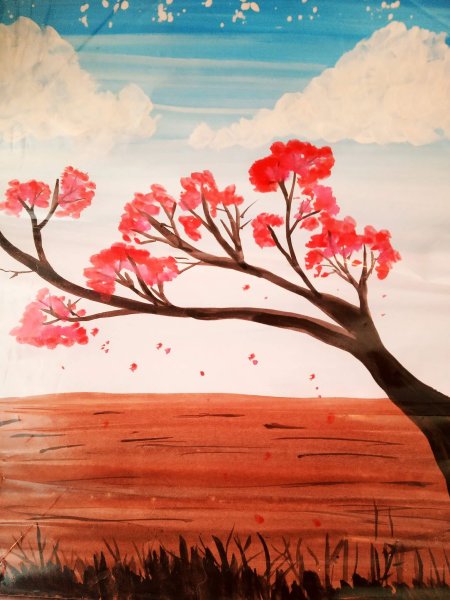 Нарисовать пейзаж гуашью