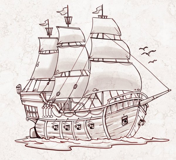 Amerigo Vespucci корабль рисунок