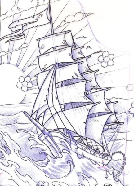 Рисунки кораблей для срисовки