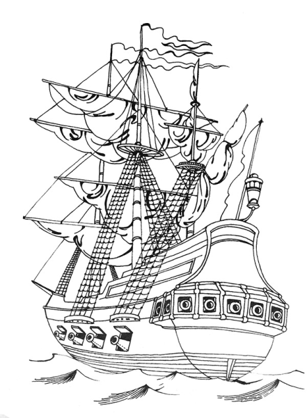 Корабль карандашом