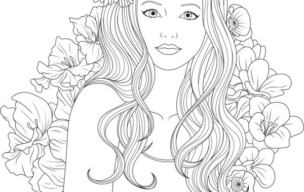 Лицо девушки для раскрашивания