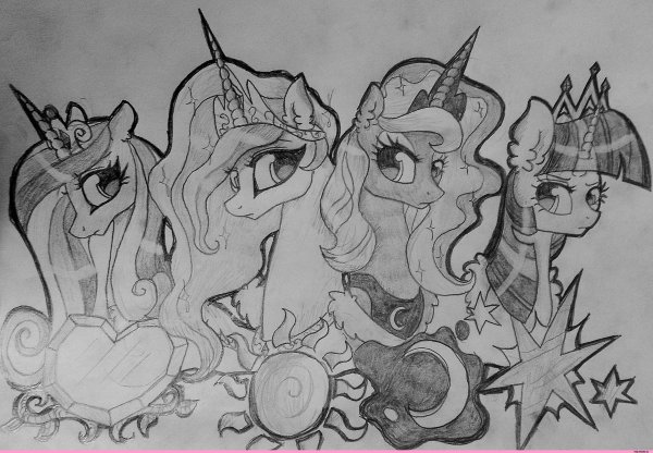 Рисунки для срисовки пони