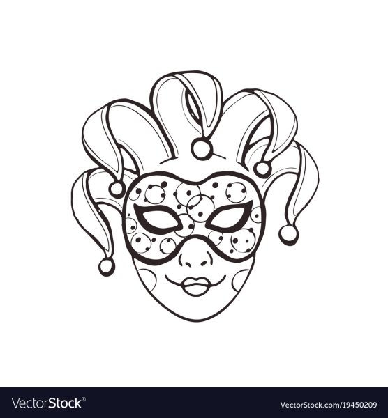 Карнавальная маска карандашом