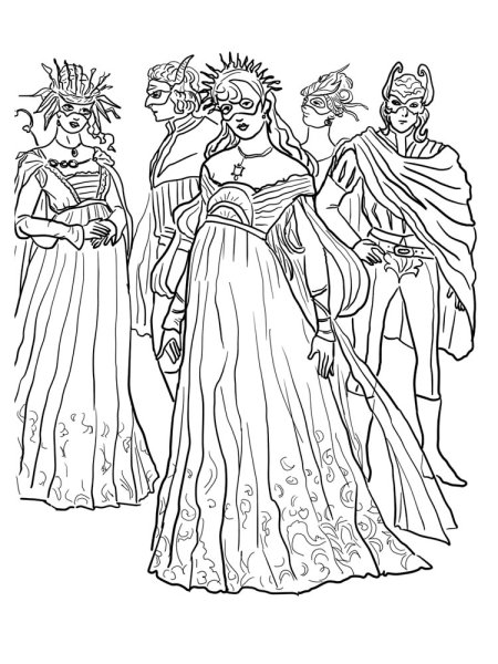 Карнавальная маска раскраска