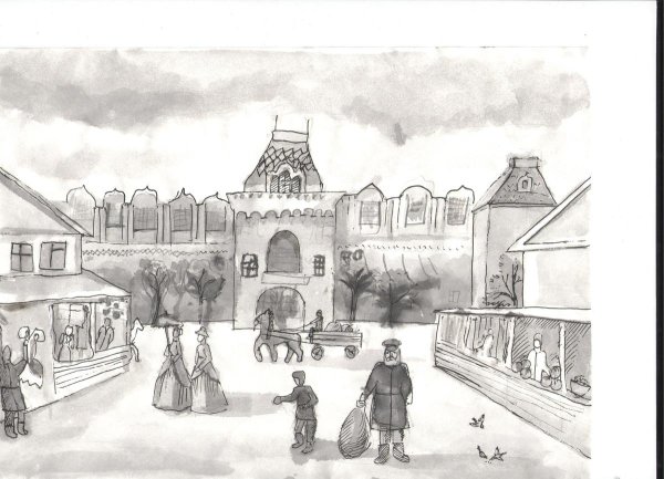 Купеческие дети карандашом