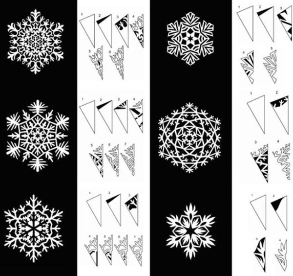 Маленькие ажурные снежинки