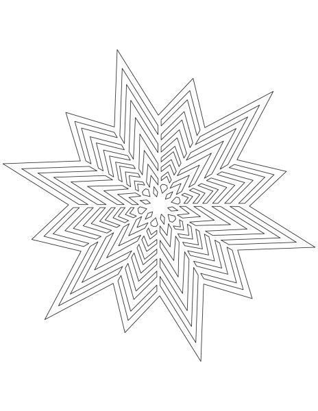 Раскраска Кристалл Снежинка