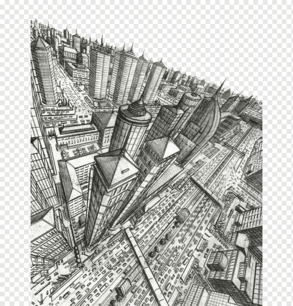 Эскиз современного города